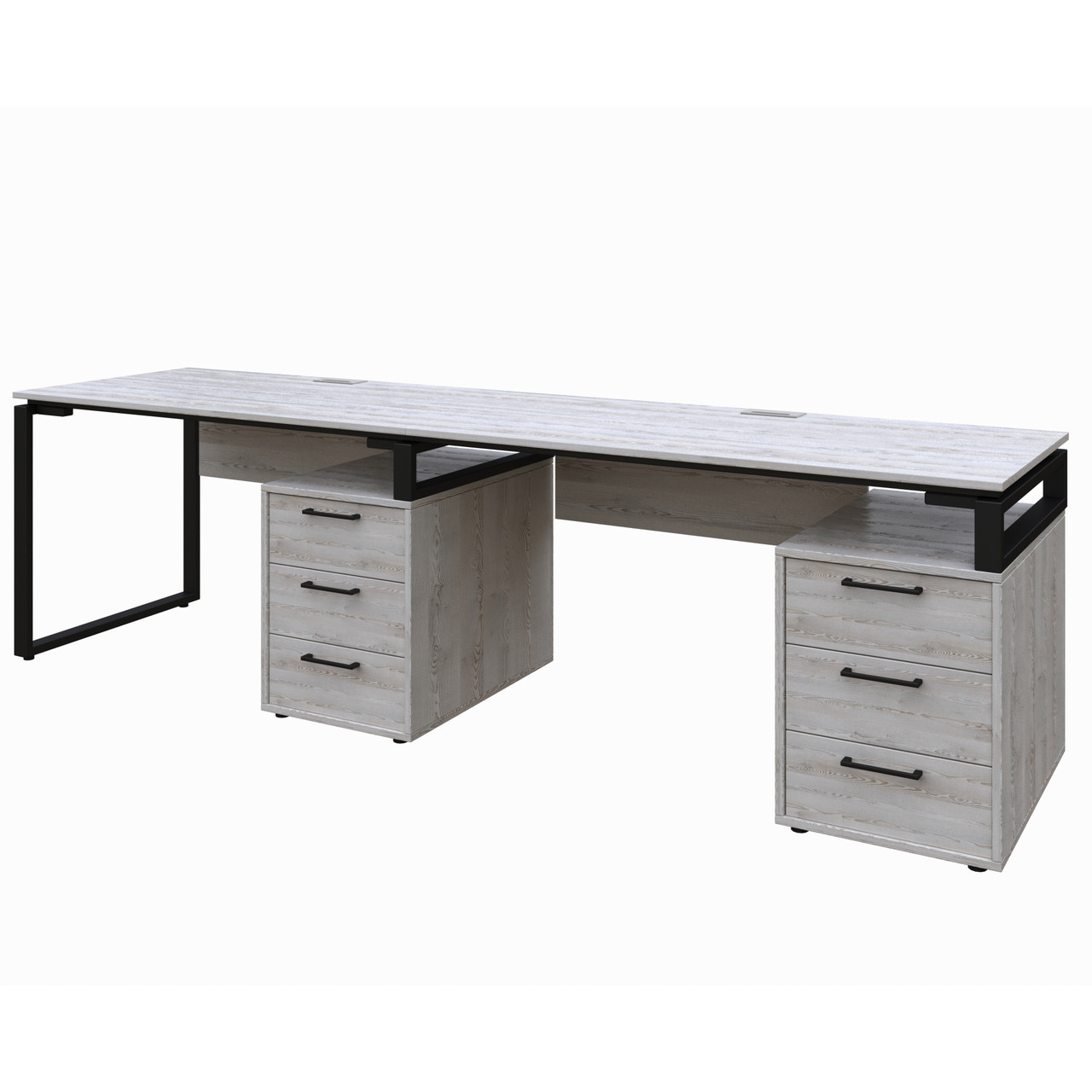 Офісний стіл LOFT 33 L135b Double сосна лофт біла з царгою 36