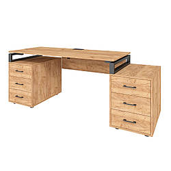 Офісний стіл LOFT 33 LL160b дуб крафт золотий з царгою