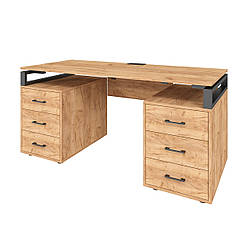 Офісний стіл LOFT 33 LL135b дуб крафт золотий з царгою