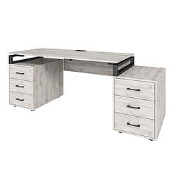 Офісний стіл LOFT 33 LL160b сосна лофт біла з царгою