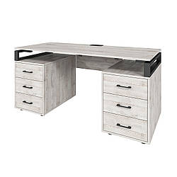 Офісний стіл LOFT 33 LL135b сосна лофт біла з царгою