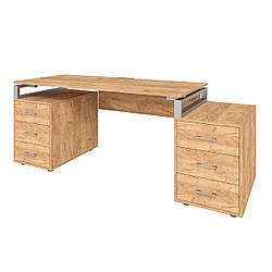 Офісний стіл LOFT 33 LL160 дуб крафт золотий з царгою