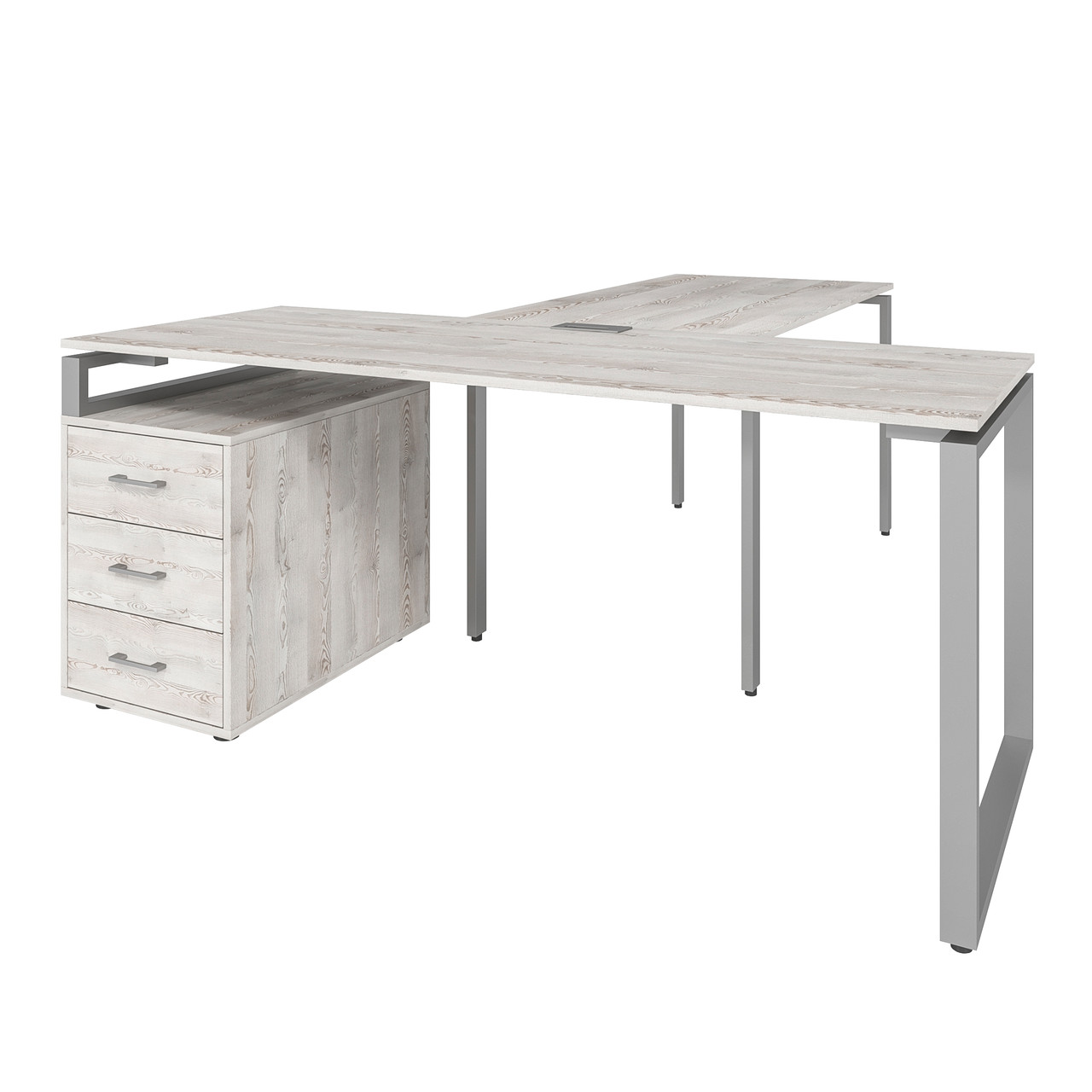Офісний стіл керівника LOFT 33 LB180 з брифінгом сосна лофт біла