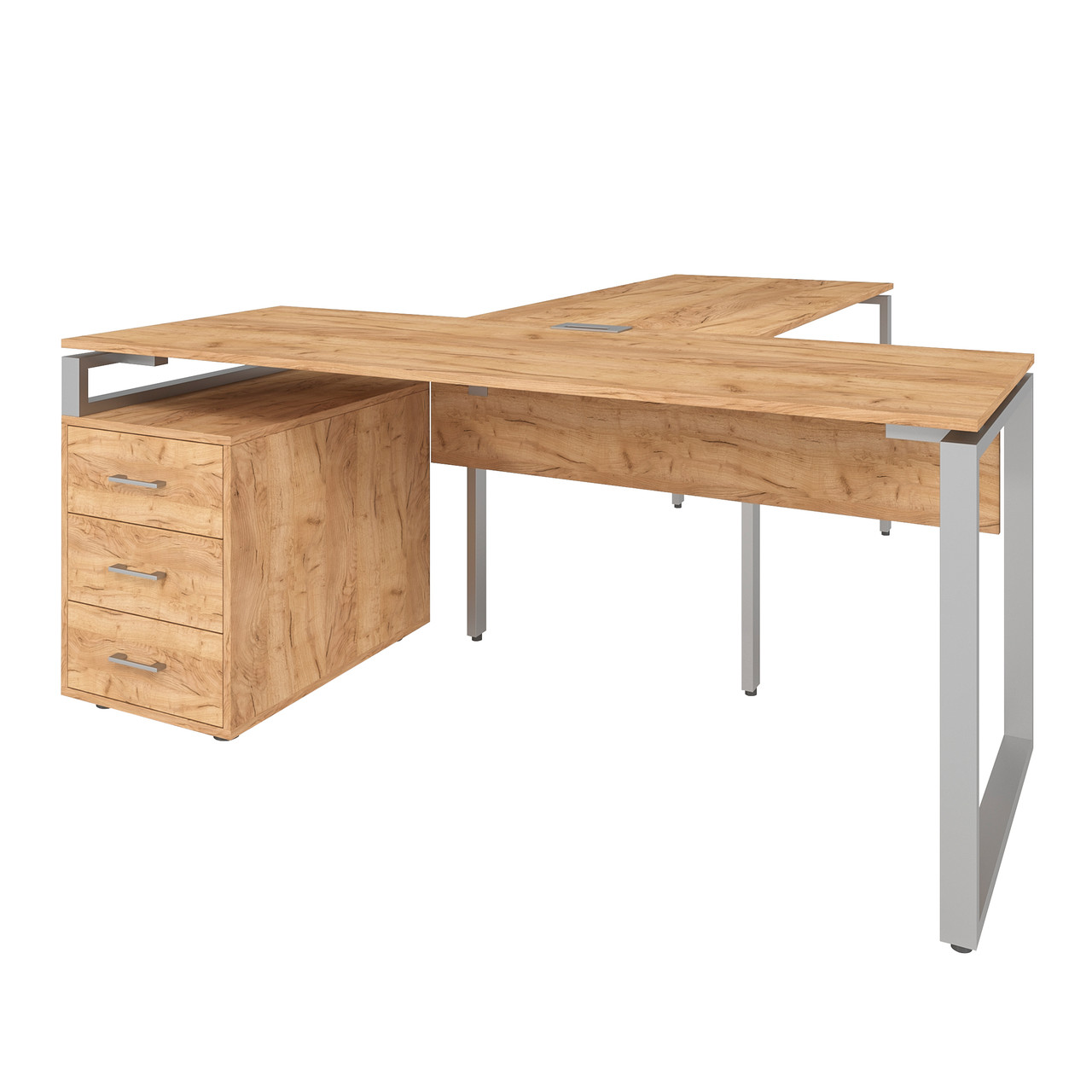 Офісний стіл керівника LOFT 33 LB180 з брифінгом дуб крафт золотий з царгою