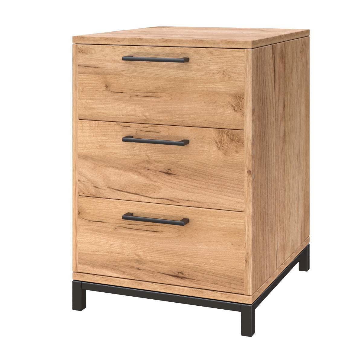 Тумба стаціонарна в офіс LOFT 33 V-550-3-2b дуб крафт золотий, фото 1