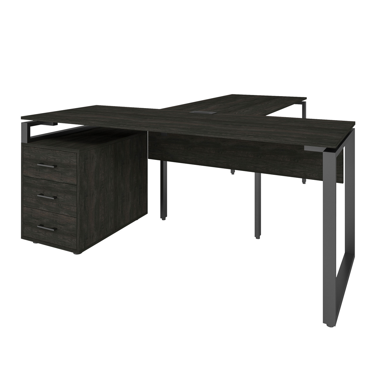 Офісний стіл керівника LOFT 33 LB180b з брифінгом морське дерево з царгою