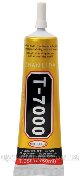 Клей-герметик T7000 Zhanlida універсальний чорний 50 мл, фото 1