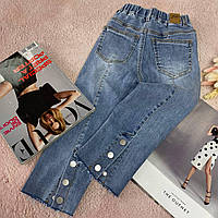 Джинсы с завышенной талией для девочек Голубые 9527 112, obasha, Голубой, Для девочек, Весна Осень, 5 лет