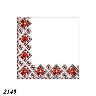 Серветка Марго Вишиванка Червона 50 шт двошарова