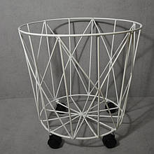 Кошик для зберігання металевий Ромб малий білий Woody