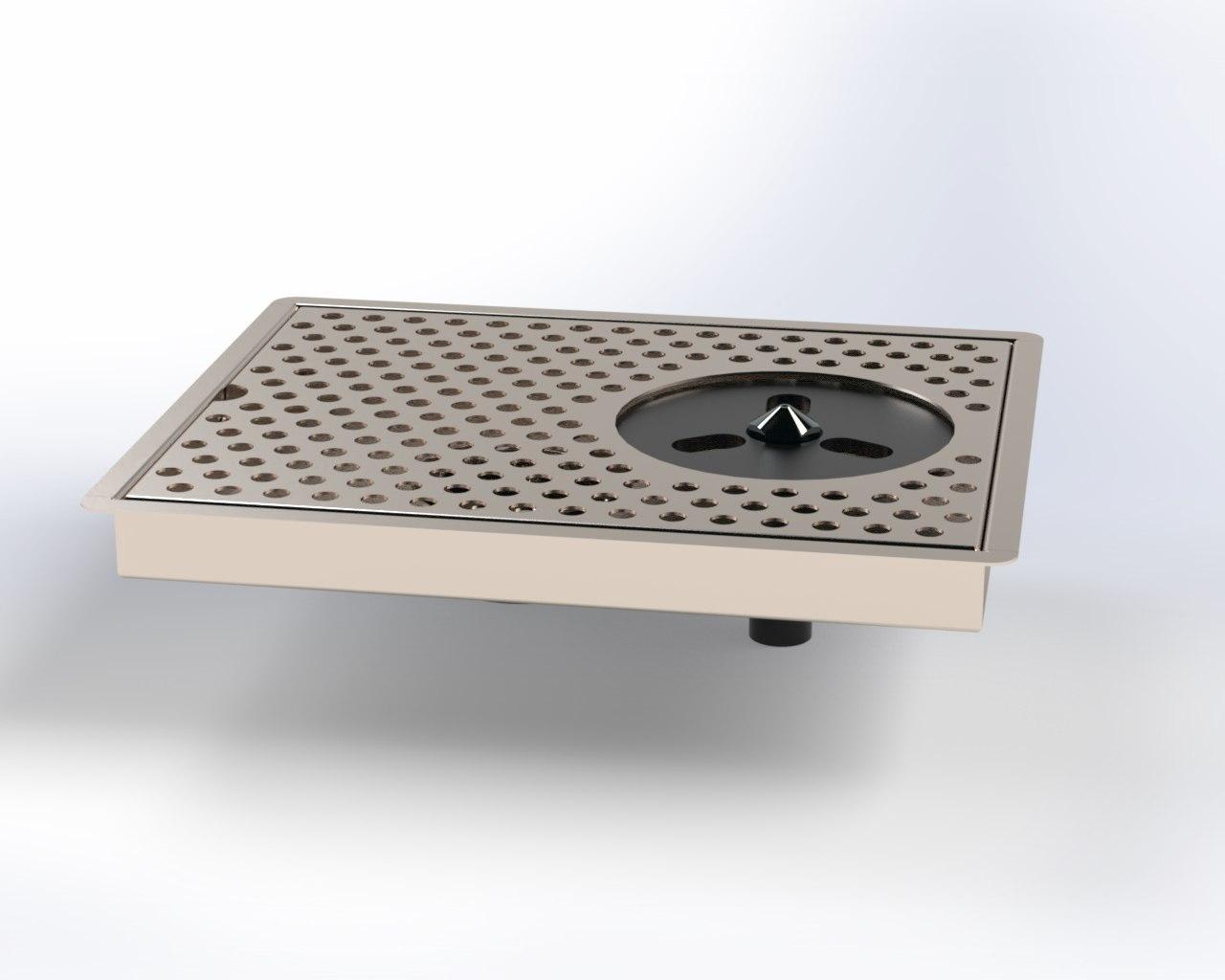 Спил-стоп врезной AISI 304, изгиб на 3 стороны, с ринзером и сливом ...