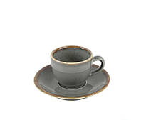 Чашка кофейная 80 мл с блюдцем 120 мм в наборе, Dark Gray