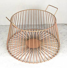 Кошик для зберігання металевий з ручками рожевий Woody