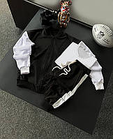 Спортивный костюм весна осень Бомбер американка мужской + Штаны + Футболка Комплект Cl черный-белый