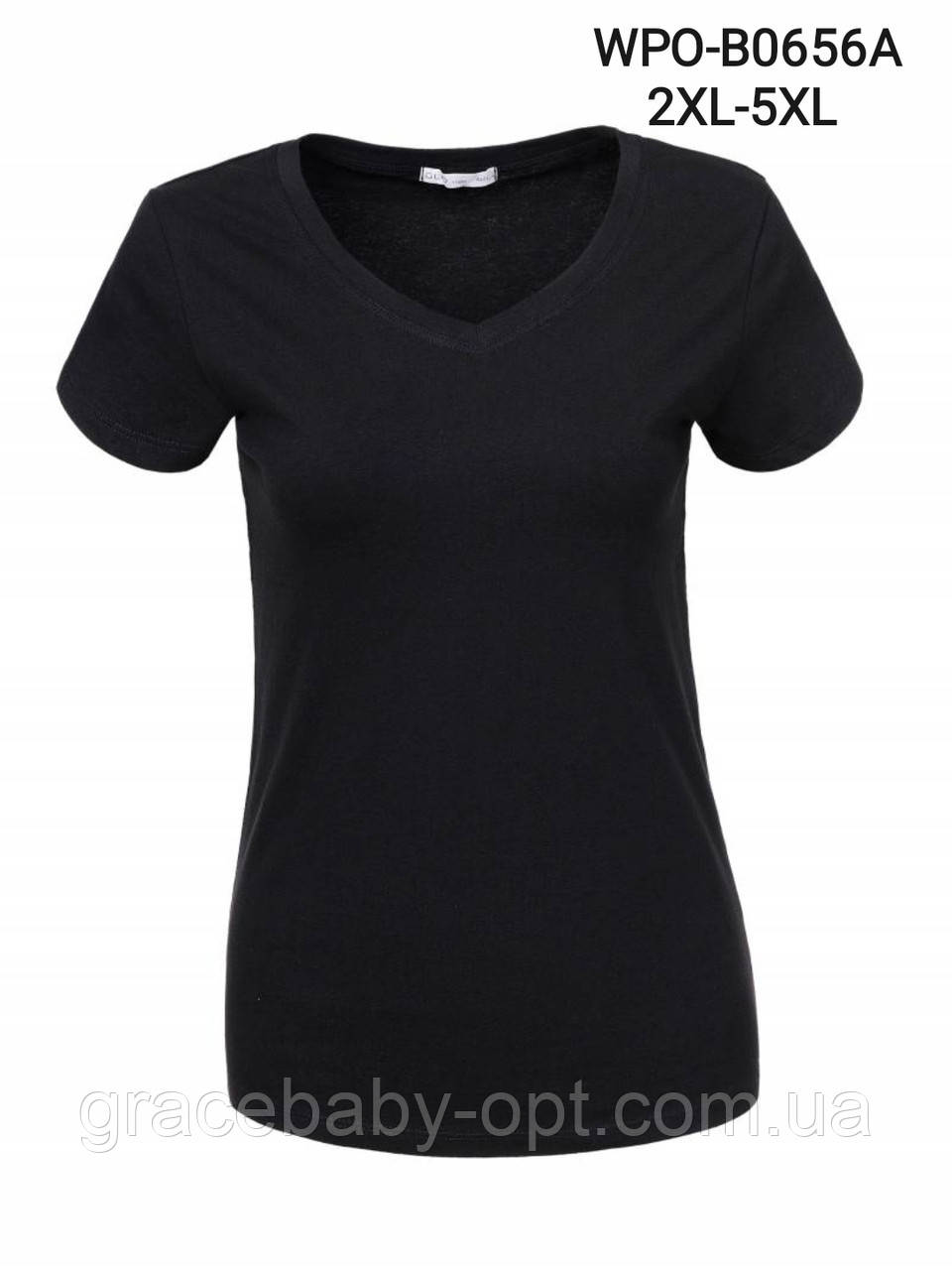 Футболка жіноча оптом, Glo-story, 2XL-5XL pp, № WPO-B0656A, фото 1