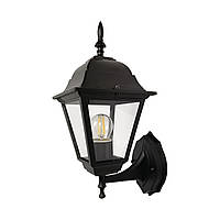 Настенный уличный светильник черный металлический 39х19 см