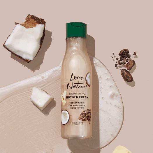 Поживний крем для душу з органічною олією какао та кокоса Love Nature орифлейм код 41488