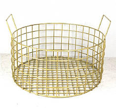 Кошик для зберігання металевий з ручками золотистий Woody
