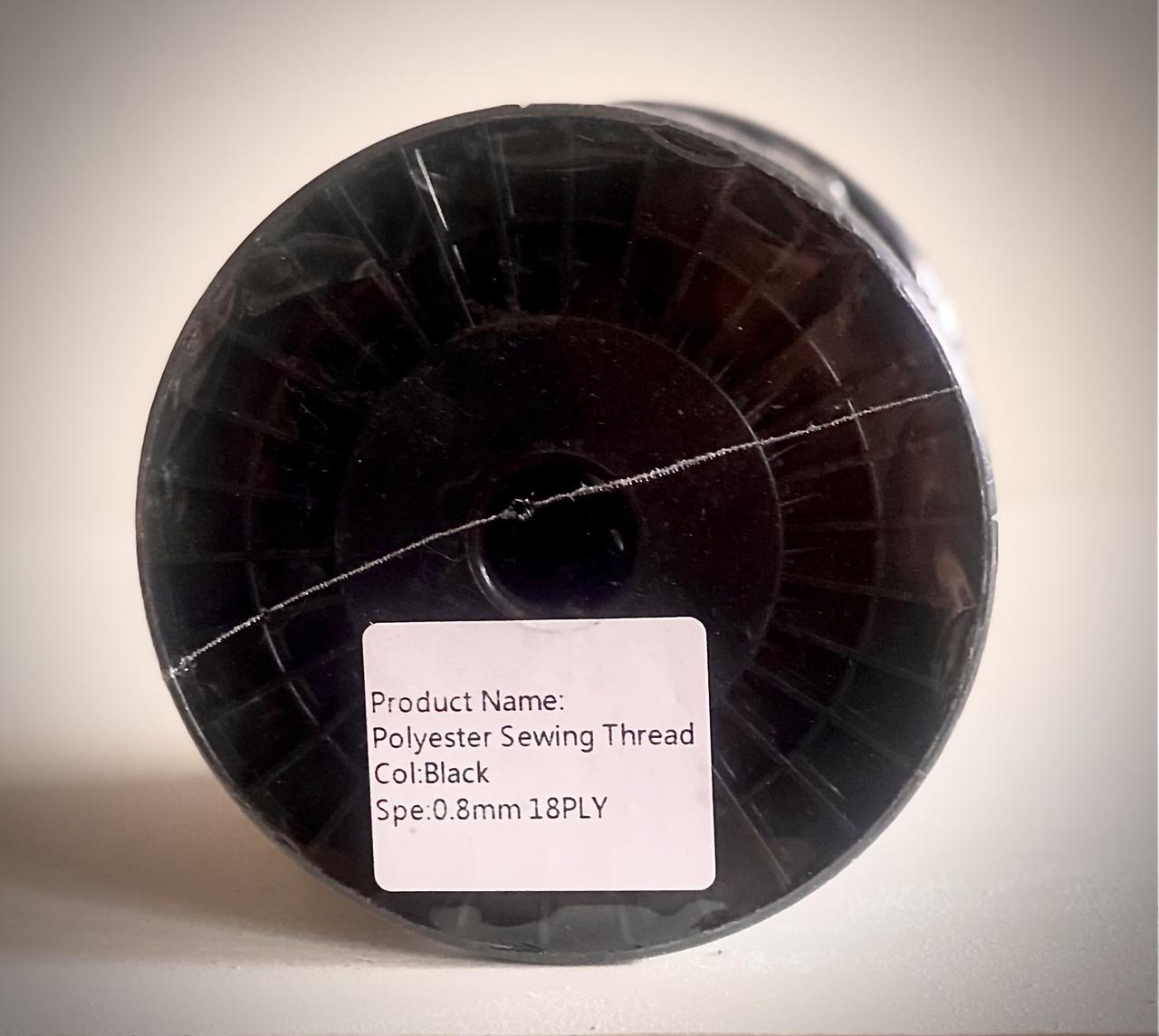 Нитка кругла 1000 м товщина 0,8 mm цв. чорний