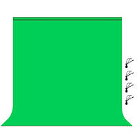 Фон хромакей для фотостудії тканинний фон для фотостудії (зелений) 2 м x 2 м PULUZ PU5207G