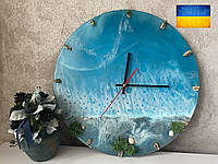 Часы с эпоксидной смолы «Just Ocean» Дизайнерские Часы Подарок