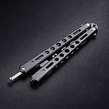 Ніж метелик тренувальний для трюків Balisong Black, фото 5