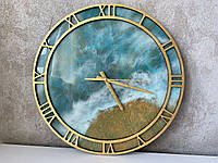 Часы с эпоксидной смолы «Ocean Touch» Дизайнерские Часы, Лофт, Подарок