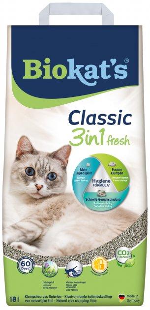 Biokat's Classic Fresh 3in1 бентонітовий наповнювач 18 л/18кг