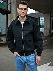 Бомбер чоловічий весняний осінній бавовняний fire чорний куртка сорочка чоловіча весняна осіння літня