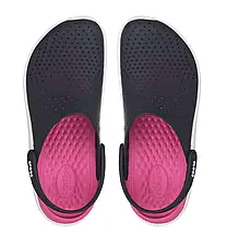 Сабо Crocs LiteRide Navy/Pink Крокси жіночі лайтрайд темно-рожевий оригінал, фото 4