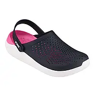 Сабо Crocs LiteRide Navy/Pink Крокси жіночі лайтрайд темно-рожевий оригінал, фото 5