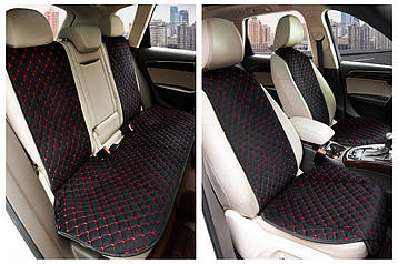 Накидки на сидіння авто з АЛЬКАНТАРИ (штучної замші). Червона рядок. Комплект