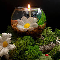 Гелева свічка Чародійка куля з ромашкою