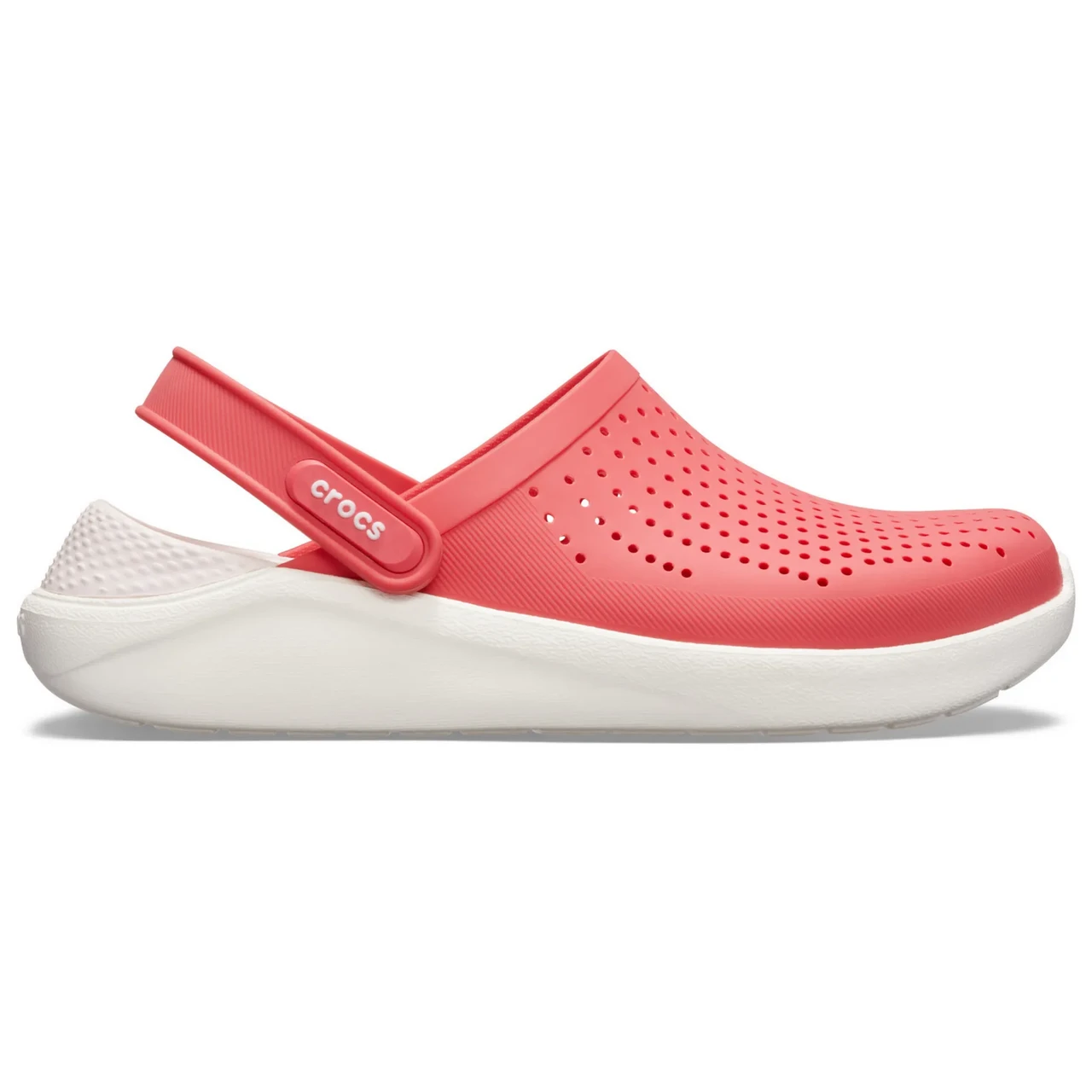 Сабо Crocs LiteRideTM Clog Poppy/White Крокси жіночі лайтрайд маково-білі оригінал