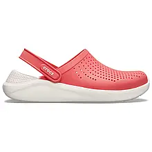 Сабо Crocs LiteRideTM Clog Poppy/White Крокси жіночі лайтрайд маково-білі оригінал
