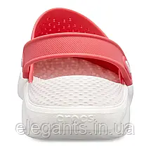 Сабо Crocs LiteRideTM Clog Poppy/White Крокси жіночі лайтрайд маково-білі оригінал, фото 4