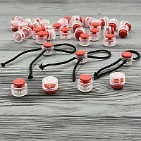 Фіксатор для шнура 3122 прозоро-червоний (50 штук)