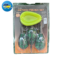 Набор кормушек 3+1 METHOD FEEDER SET с пресформой, кормушек флэт метод