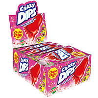 Льодяники на палочці полуниця Chupa Chups Crazy Dips Strawberry 14г