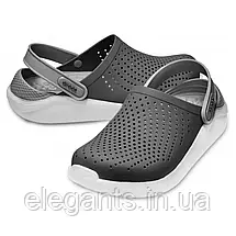 Сабо Crocs LiteRide Clog Black/Smoke Крокси чоловічі/жіночі лайтрайд чорно-димчасті оригінал, фото 4