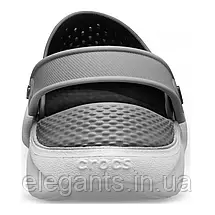 Сабо Crocs LiteRide Clog Black/Smoke Крокси чоловічі/жіночі лайтрайд чорно-димчасті оригінал, фото 5