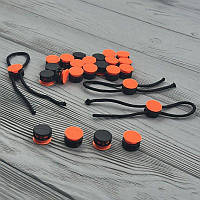 Фіксатор для шнура 4367 чорно-жовтогарячий пластик