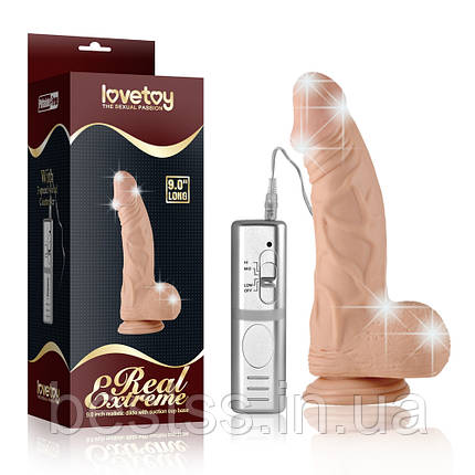 Реалістичний вібратор з пультом управління Real Extreme Vibrating Dildo 9", фото 1