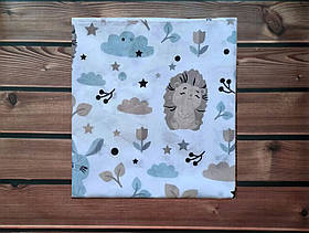 Дитяча пелюшка із натуральної бавовняної тканини Польша для новонароджених 90*80 см BST Бежевий+Білий