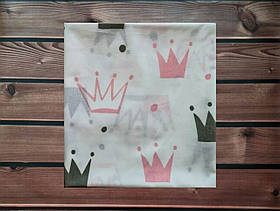 Дитяча пелюшка із натуральної бавовняної тканини Польша для новонароджених 90*80 см BST Білий/Рожевий