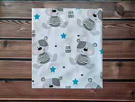 Дитяча пелюшка із натуральної бавовняної тканини Польша для новонароджених 90*80 см BST Білий+Графіт