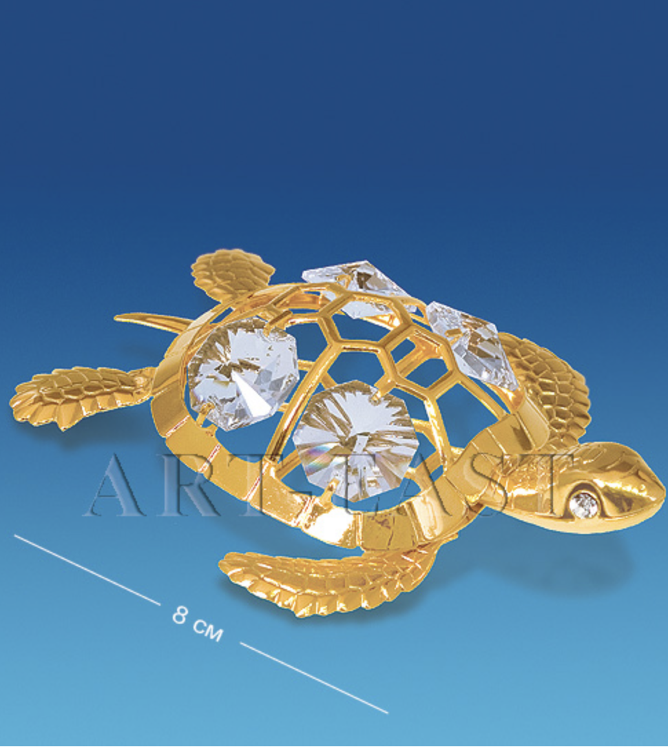 Позолочена фігурка з кристалами Сваровскі "Морська черепаха" AR-3984