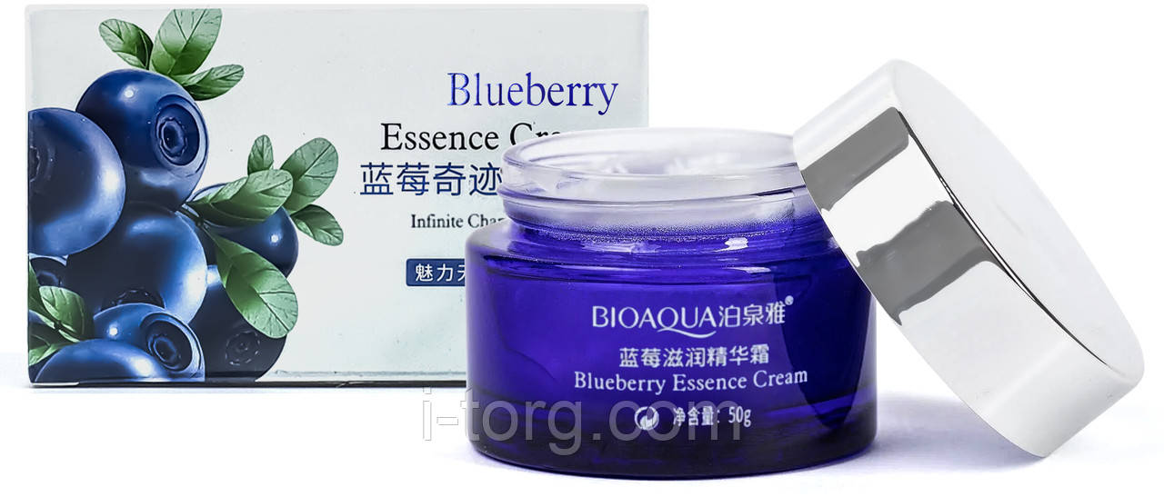 Зволожуючий крем для обличчя з чорницею BIOAQUA Blueberry Essense Cream, 50 г.
