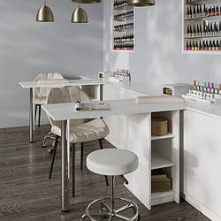 Манікюрний стіл складаний із поличками Алекса