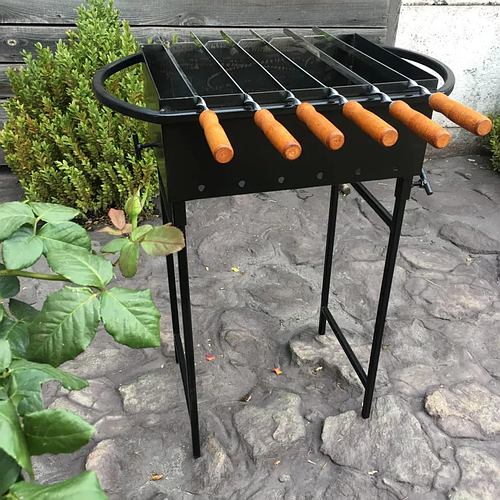 Купить Мангал уличный переносной для шашлыка на 6 шампуров 4 мм со ...